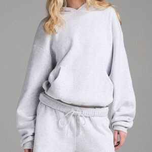 SKIMS Cotton Fleece Classic Hoodie Light Heather Size XS